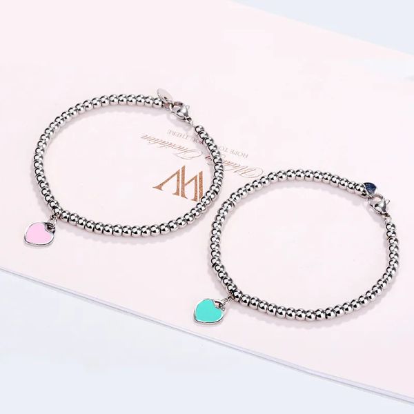 10mm heart bracelet women stainless steel 4mm beaded strands bracelets chain on hand gifts for girlfriend accessories pink red green blue wh, Black
10mm heart bracelet women stainless steel 4mm beaded strands bracelets chain on hand gifts for girlfriend accessories pink red green blue wh, Black