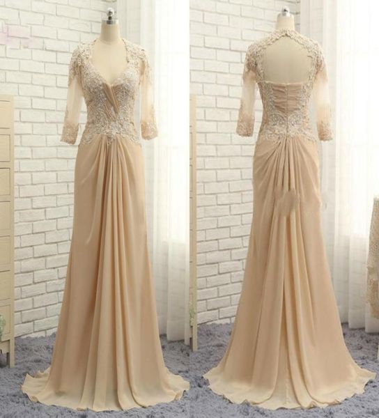 betautiful champagne mother of the bride groom dresses 2022 with illusion 34 sleeves lace keyhole back applique chiffon long even9602506, Black;red
betautiful champagne mother of the bride groom dresses 2022 with illusion 34 sleeves lace keyhole back applique chiffon long even9602506, Black;red