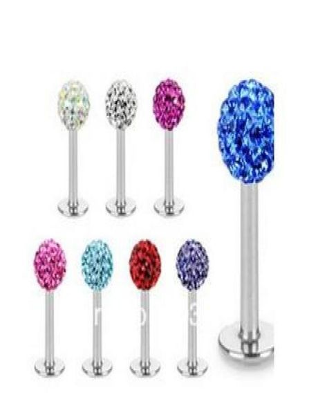 wholes 20pcs mix 10 colors body piercing jewelry disco ball cz crystal lip piercing labret bar labret ring2706518, Black
wholes 20pcs mix 10 colors body piercing jewelry disco ball cz crystal lip piercing labret bar labret ring2706518, Black