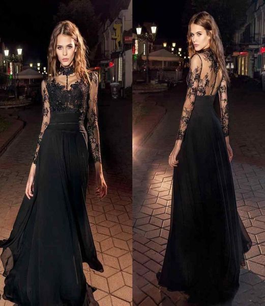 2019 modern black prom dresses illusion long sleeves high collar lace chiffon evening party wear modern formal vestidos6504014
2019 modern black prom dresses illusion long sleeves high collar lace chiffon evening party wear modern formal vestidos6504014