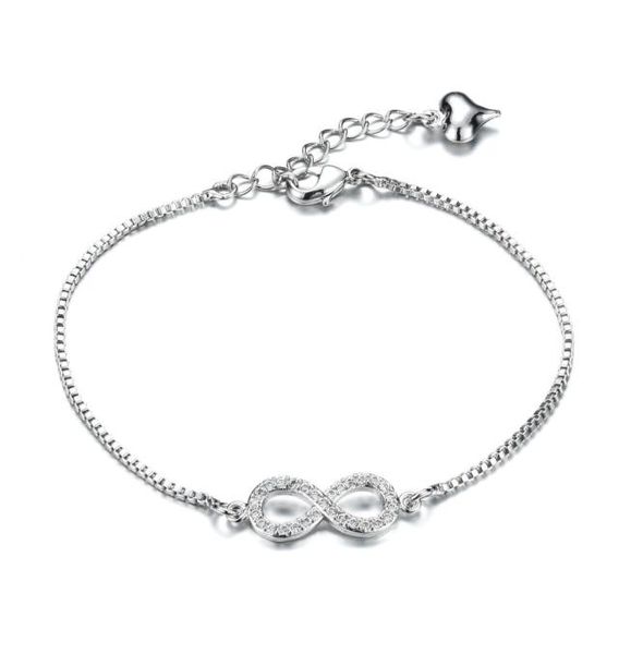 delicate women039s silver infinity bracelet with heart dangle pave setting crystal infinity jewelry birthday gift 170mm40mm4962586, Golden;silver
delicate women039s silver infinity bracelet with heart dangle pave setting crystal infinity jewelry birthday gift 170mm40mm4962586, Golden;silver