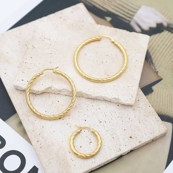 charm fashion versatile round earrings premium 18k stainless steel fried dough twists large earrings for women, Golden
charm fashion versatile round earrings premium 18k stainless steel fried dough twists large earrings for women, Golden