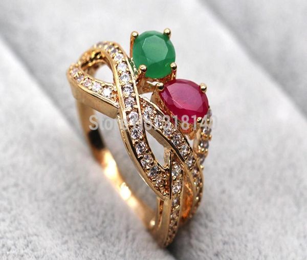 h1a18 green red 100 natural emerald ruby 14k yellow solid gold ring96409719054501, Golden;silver
h1a18 green red 100 natural emerald ruby 14k yellow solid gold ring96409719054501, Golden;silver