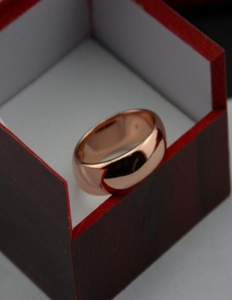 

never fading rose gold plated 6mm brand rings for women men wedding lovers rings rose gold fine jewelry1068967, Silver