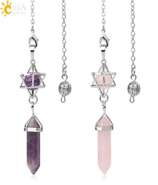 csja natural stone pendulums for dowsing divination hexagonal prism healing crystal round ball merkaba energy spiritual trendy jew5220492, Blue;slivery
csja natural stone pendulums for dowsing divination hexagonal prism healing crystal round ball merkaba energy spiritual trendy jew5220492, Blue;slivery