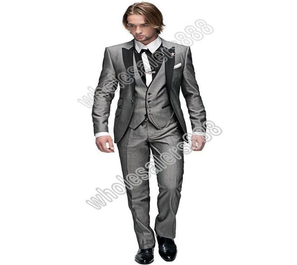 brand new one button light grey groom tuxedos man peak black lapel groomsmen men wedding suits bridegroom jacketpantstiev6071817, Black;gray
brand new one button light grey groom tuxedos man peak black lapel groomsmen men wedding suits bridegroom jacketpantstiev6071817, Black;gray