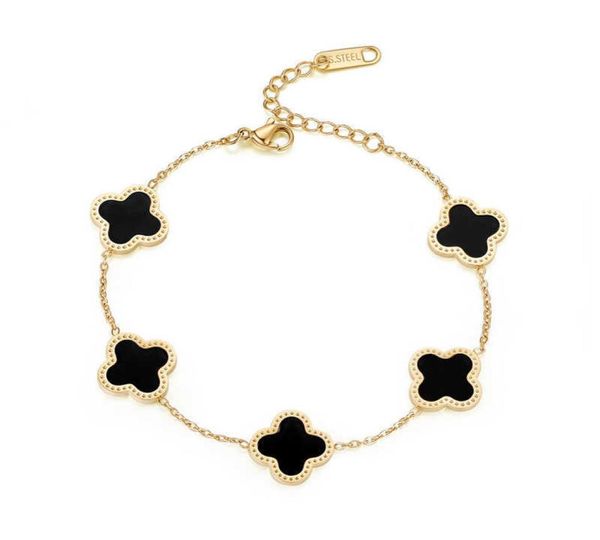 new elegant bracelet necklace fashion woman bracelets necklaces four leaf clover special design jewelry 343455, Golden;silver