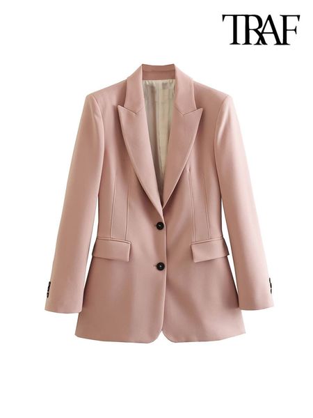 women's suits blazers traf women fashion front button office wear blazer coat vintage long sleeve flap pockets female outerwear chic ve, White;black
women's suits blazers traf women fashion front button office wear blazer coat vintage long sleeve flap pockets female outerwear chic ve, White;black