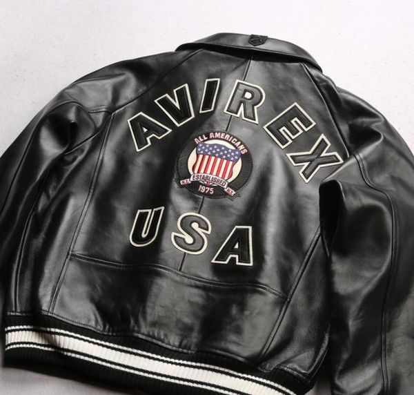 black avirex lapel sheepskin leather jacket casual athletic flight suit 1975 usa5217156, Black;brown
black avirex lapel sheepskin leather jacket casual athletic flight suit 1975 usa5217156, Black;brown
