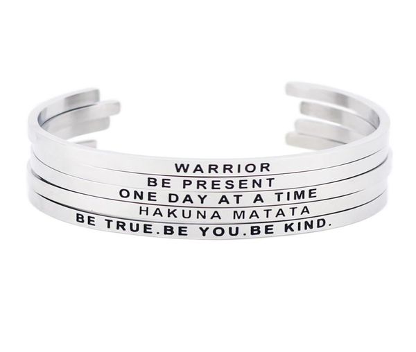new style stainless steel engraved positive inspirational quote cuff bracelet mantra bangle bracelet for women gift silver1631827, Black
new style stainless steel engraved positive inspirational quote cuff bracelet mantra bangle bracelet for women gift silver1631827, Black