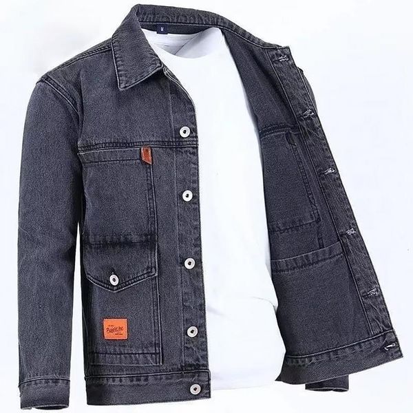 men's jackets thermal turn down collar pure color autumn denim jacket for daily wear heavy industry embroidery hardman coat men accesso, Black;brown
men's jackets thermal turn down collar pure color autumn denim jacket for daily wear heavy industry embroidery hardman coat men accesso, Black;brown