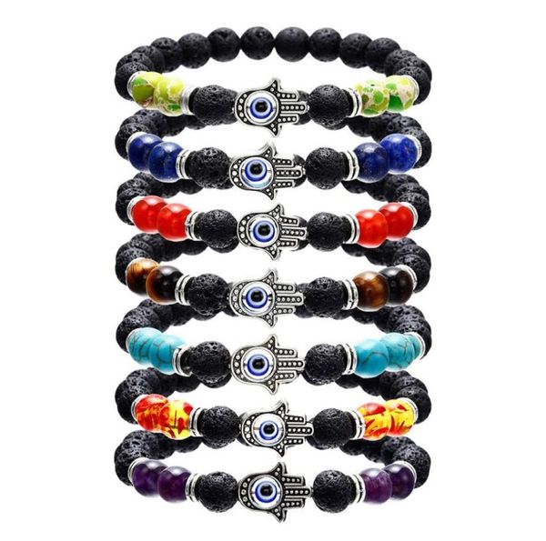 hamsa hand of fatim charm lava rock beads bracelets for women men evil blue eye essential oil diffuser 7 chakra stone diy jewelry3935436, Black
hamsa hand of fatim charm lava rock beads bracelets for women men evil blue eye essential oil diffuser 7 chakra stone diy jewelry3935436, Black