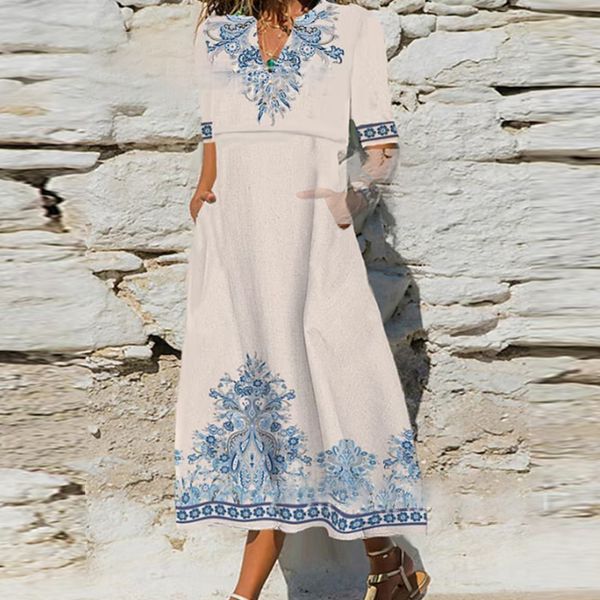 urban dresses ethnic retro floral print a line long dres spring v neck patchwork pocket party summer short sleeve lady maxi 230714, White;black
urban dresses ethnic retro floral print a line long dres spring v neck patchwork pocket party summer short sleeve lady maxi 230714, White;black