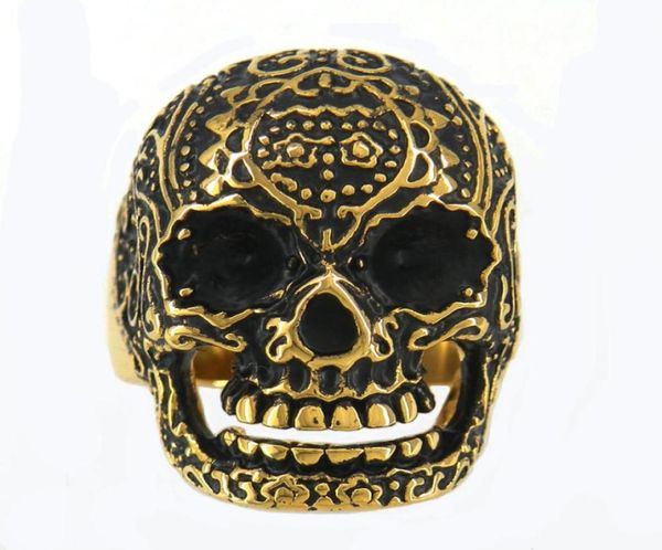 stainless steel punk vintage mens or womens jewelry gold plating tribal flower skull signet ring medallion ring biker ring 11w24847005699, Silver
stainless steel punk vintage mens or womens jewelry gold plating tribal flower skull signet ring medallion ring biker ring 11w24847005699, Silver