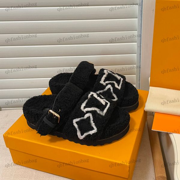 designer womens slippers super soft lamb wool flat sandals classic letter-printed hardware metal buckle air conditioned room casual shoes no, Black
designer womens slippers super soft lamb wool flat sandals classic letter-printed hardware metal buckle air conditioned room casual shoes no, Black