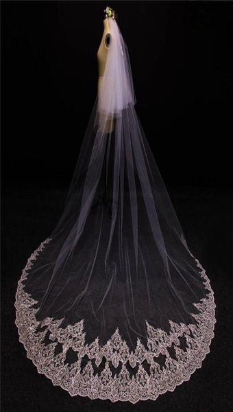 real pos 3 meters bling sequins lace two layers cover face bridal veil with comb 2 t cathedral length wedding veil2134755, Black
real pos 3 meters bling sequins lace two layers cover face bridal veil with comb 2 t cathedral length wedding veil2134755, Black