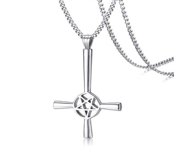 large silver inverted cross occult pentagram necklace in stainless steel satanic gothic satan jewelry9419430
large silver inverted cross occult pentagram necklace in stainless steel satanic gothic satan jewelry9419430