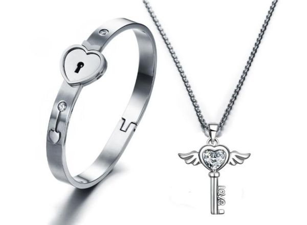 a couple lover jewelry set silver stainless steel lover heart lock bracelet key necklace lock lover jewelry set for valentines7665957
a couple lover jewelry set silver stainless steel lover heart lock bracelet key necklace lock lover jewelry set for valentines7665957
