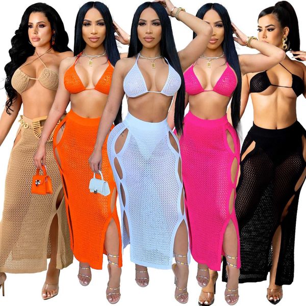 women's swimwear 2023 new arrival knitting halter hollow out women beachwear swimwear women backless casual dress, White;black
women's swimwear 2023 new arrival knitting halter hollow out women beachwear swimwear women backless casual dress, White;black