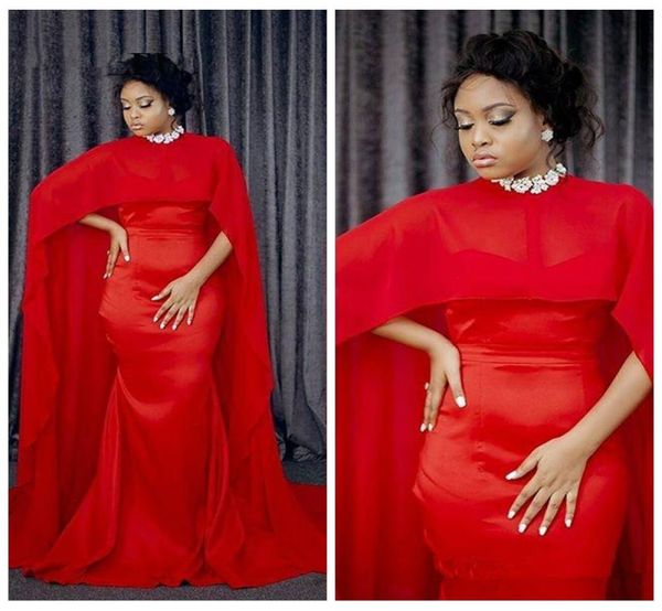 2018 elegant red mermaid long evening dresses with chiffon cape african women formal gowns dress9061467, Black;red
2018 elegant red mermaid long evening dresses with chiffon cape african women formal gowns dress9061467, Black;red