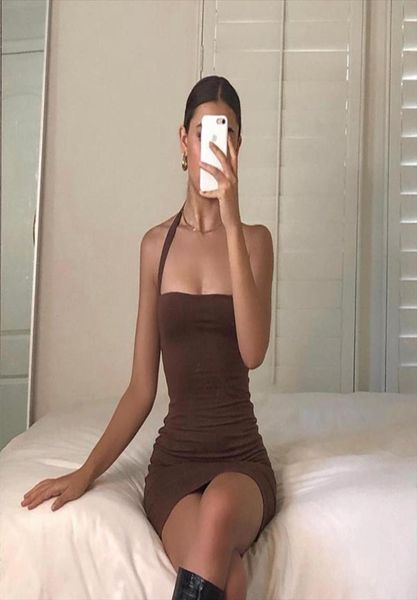 bodycon dress women halter ladies summer012345678350013, Black;gray