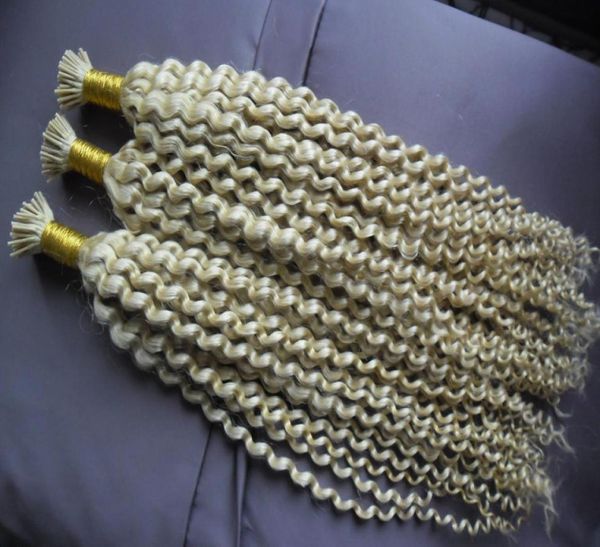 613 blonde 1gstrand remy pre bonded human hair extension kinky curly fusion hair keratin capsules i tip colorful hair 300g7074233, Black
613 blonde 1gstrand remy pre bonded human hair extension kinky curly fusion hair keratin capsules i tip colorful hair 300g7074233, Black