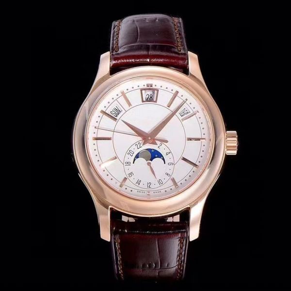 the highest version of the market perpetual calendar men's watch features full moon phase calendar year sapphire leisure high-end movem, Slivery;brown
the highest version of the market perpetual calendar men's watch features full moon phase calendar year sapphire leisure high-end movem, Slivery;brown