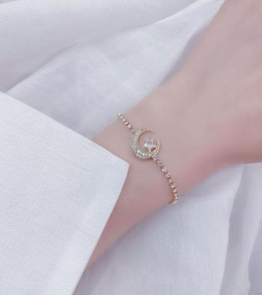 charm bracelets elegant delicate zircon moon star adjustable bracelet bling micro inlaid zirconia anniversary relationship gifts h9325585, Golden;silver
charm bracelets elegant delicate zircon moon star adjustable bracelet bling micro inlaid zirconia anniversary relationship gifts h9325585, Golden;silver