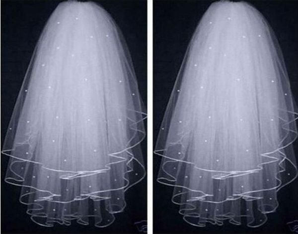 white ivory wedding veils threelayers tulle ribbon pearls beads with comb velos de novia bridal hair accessories 2063422, Black
white ivory wedding veils threelayers tulle ribbon pearls beads with comb velos de novia bridal hair accessories 2063422, Black