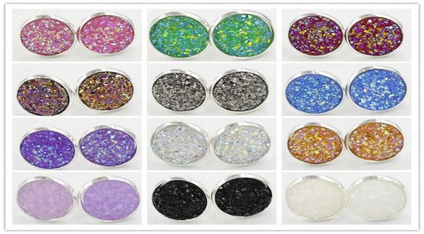 12mm womens resin druzy crystals gem 925 silver plated color stud bling earrings jewelry gift3413781, Golden;silver
12mm womens resin druzy crystals gem 925 silver plated color stud bling earrings jewelry gift3413781, Golden;silver