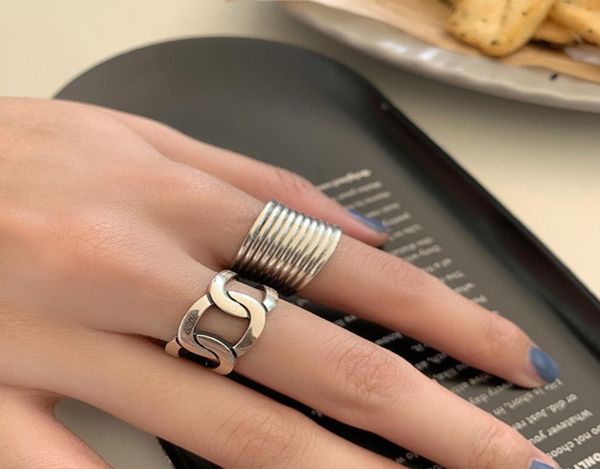 925 sterling silver wide face chain ring women039s old style index finger opening personality punk jewelry g4x93001049
925 sterling silver wide face chain ring women039s old style index finger opening personality punk jewelry g4x93001049