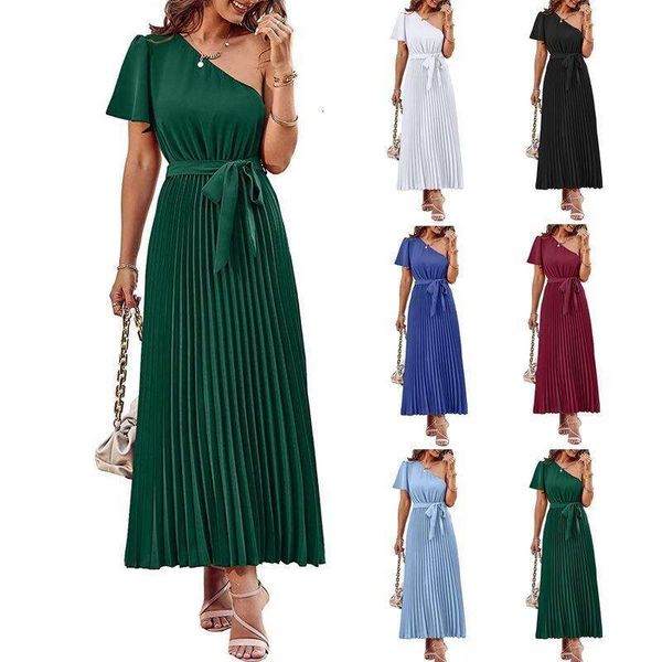 summer womens sloping shoulder backless lace up hem pleated short sleeve dress, Black;gray
summer womens sloping shoulder backless lace up hem pleated short sleeve dress, Black;gray