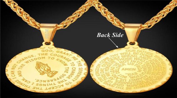 praying hands pendant necklace brother gift 18k gold plated stainless steel bible verse medal men jewelry10131729982849, Silver
praying hands pendant necklace brother gift 18k gold plated stainless steel bible verse medal men jewelry10131729982849, Silver