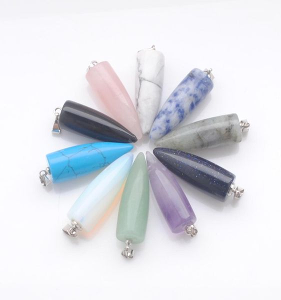 natural stone pendants point bullet shaped pendulum chram beads for earrings necklace jewelry making amethyst aventurine blue sand9258934, Silver
natural stone pendants point bullet shaped pendulum chram beads for earrings necklace jewelry making amethyst aventurine blue sand9258934, Silver