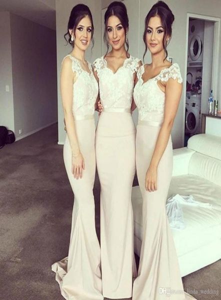 2019 new arrival vintage long v neck lace bodice bridesmaid dress mermaid cap sleeve maid of honor gown plus size custom mad8094882, White;pink
2019 new arrival vintage long v neck lace bodice bridesmaid dress mermaid cap sleeve maid of honor gown plus size custom mad8094882, White;pink