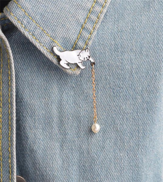 super cute little cat brooch white imitation pearl brooches pins women girl fashion jewelry bijoux bag accessories t3556880664, Gray
super cute little cat brooch white imitation pearl brooches pins women girl fashion jewelry bijoux bag accessories t3556880664, Gray