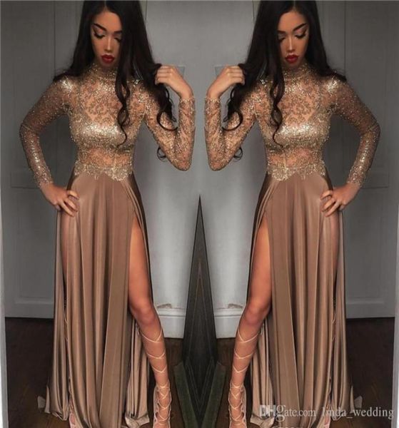 2019 vintage high collar long sleeves prom dress lace split formal holidays wear graduation evening party gown custom made p4990730, Black
2019 vintage high collar long sleeves prom dress lace split formal holidays wear graduation evening party gown custom made p4990730, Black
