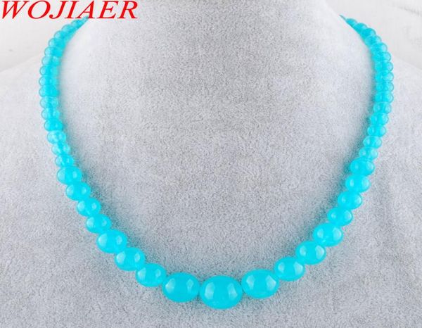 wojiaer fashion sky blue jades gem stone necklace 614mm graduated round beads women 175 inches strand jewelry f30126987591, Silver
wojiaer fashion sky blue jades gem stone necklace 614mm graduated round beads women 175 inches strand jewelry f30126987591, Silver