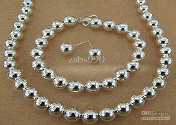 plated 925 sterling silver 6mm bead chain necklace bracelet stud earrings fashion jewelry set 5setlot1864845, Black
plated 925 sterling silver 6mm bead chain necklace bracelet stud earrings fashion jewelry set 5setlot1864845, Black