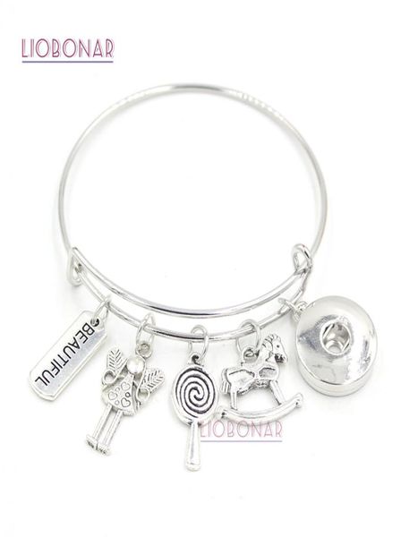 new arrival diy snap jewelry beautiful little girl lollipop rocking horse charm bracelet bangle snap button bracelets for teenth g9992582, Golden;silver
new arrival diy snap jewelry beautiful little girl lollipop rocking horse charm bracelet bangle snap button bracelets for teenth g9992582, Golden;silver