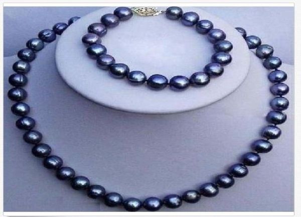 set of 910mm natural tahitian black pearl necklace 18quot bracelet 758quot 14k gold4339995, Silver
set of 910mm natural tahitian black pearl necklace 18quot bracelet 758quot 14k gold4339995, Silver