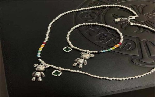 925 stamp necklace bracelet jewelry trend simple string of beads design bear zircon pendant party jewelry gc11358240610, Silver
925 stamp necklace bracelet jewelry trend simple string of beads design bear zircon pendant party jewelry gc11358240610, Silver