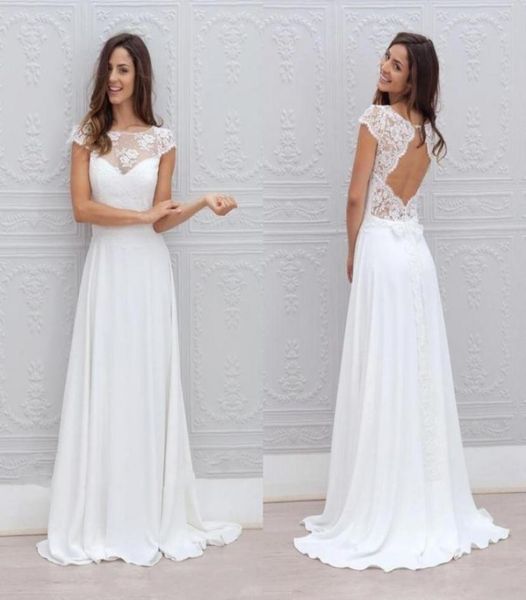 elegant 2019 boho casual beach wedding dresses open back capped sleeves a line sweep train white lace and chiffon summer bridal go6078101
elegant 2019 boho casual beach wedding dresses open back capped sleeves a line sweep train white lace and chiffon summer bridal go6078101