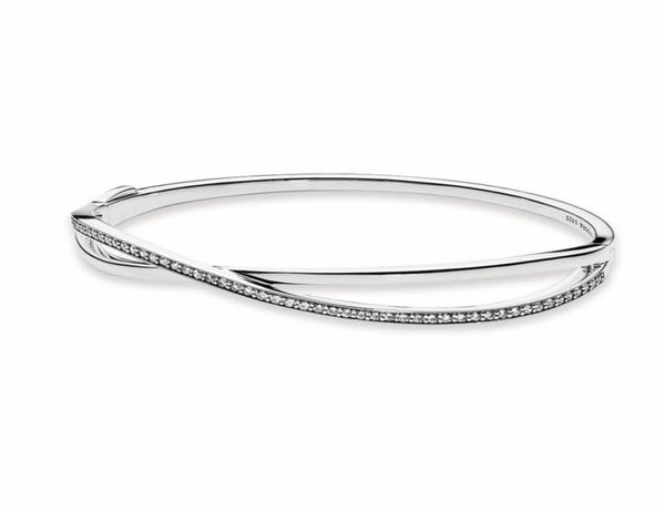 authentic 925 sterling silver entwined bangle bracelet cz diamond womens wedding gift designer jewelry with original box for p bracelets4923, Black
authentic 925 sterling silver entwined bangle bracelet cz diamond womens wedding gift designer jewelry with original box for p bracelets4923, Black