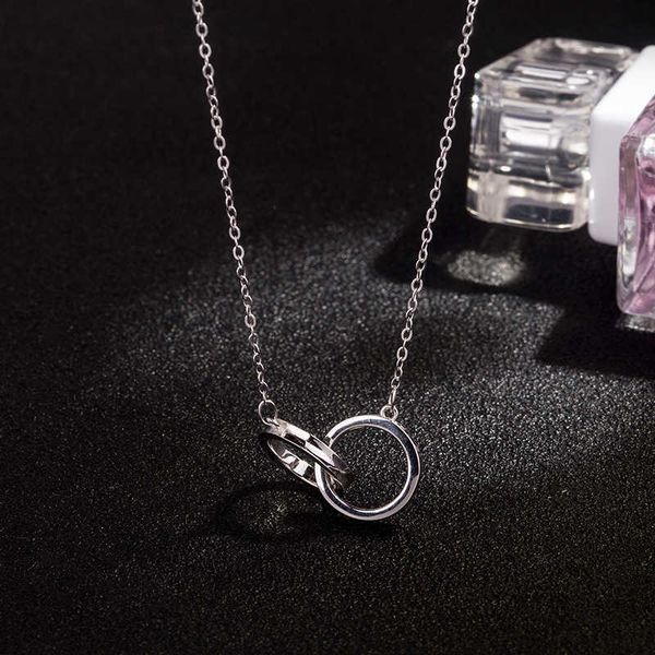 designer new 925 silver necklace simple double ring pendant fashion collar chain couple tiffay first jewelry gift
designer new 925 silver necklace simple double ring pendant fashion collar chain couple tiffay first jewelry gift