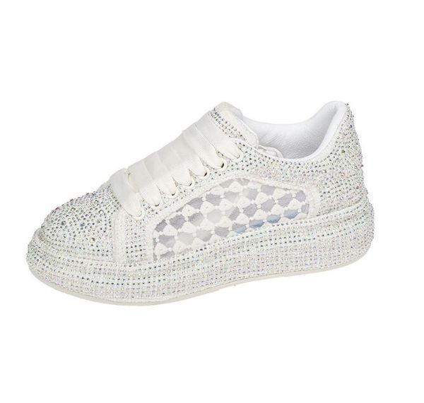 women platform shoes rhinestones thick-soled white silver shoes shining crystal sneakers trend casual sneakers, Black
women platform shoes rhinestones thick-soled white silver shoes shining crystal sneakers trend casual sneakers, Black