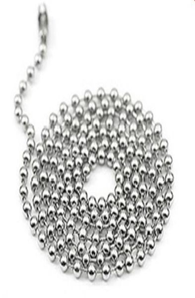 24mm 50cn 55cm 60cm 70cm stainless steel bead ball chains necklaces basic round bead chains 4 size choice 20quot22quot24quot8434501, Silver