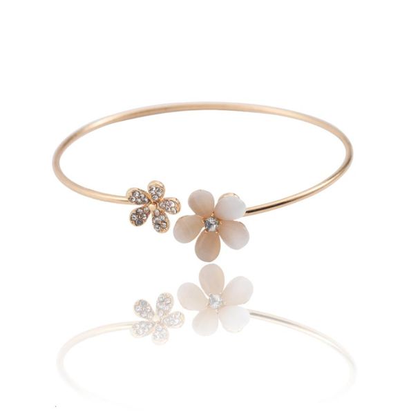 summer gold silver bracelets bangles open adjustable bangle for women dainty double flower bracelet femme jewelry9905220, Black
summer gold silver bracelets bangles open adjustable bangle for women dainty double flower bracelet femme jewelry9905220, Black