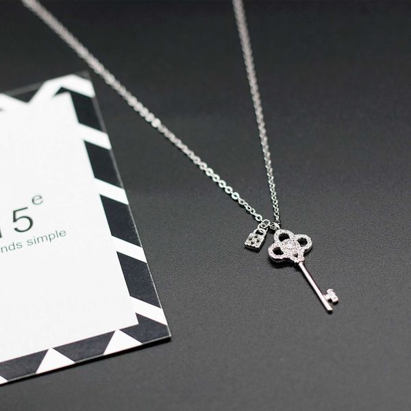 designer new tiffay classic sweater chain jewelry crown key set with zircon pendant temperament collar necklace christmas gift, Silver
designer new tiffay classic sweater chain jewelry crown key set with zircon pendant temperament collar necklace christmas gift, Silver