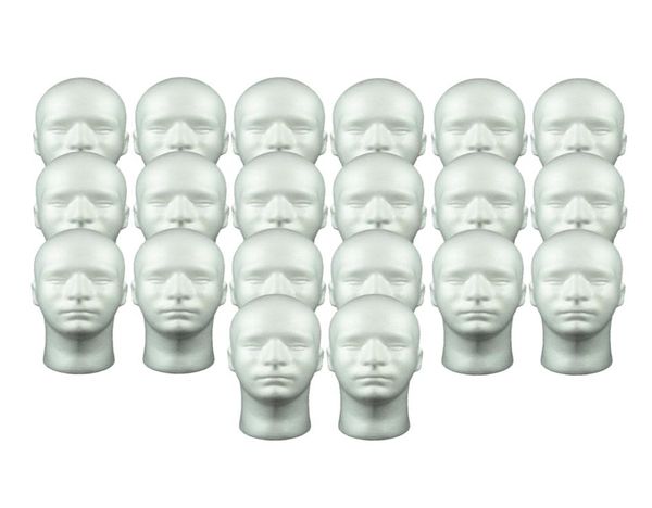 20x male styrofoam mannequin head display model manikin head for wig glasses5061587, White
20x male styrofoam mannequin head display model manikin head for wig glasses5061587, White